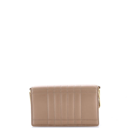 Burberry Lola Clutch On Chain Quilted Leather