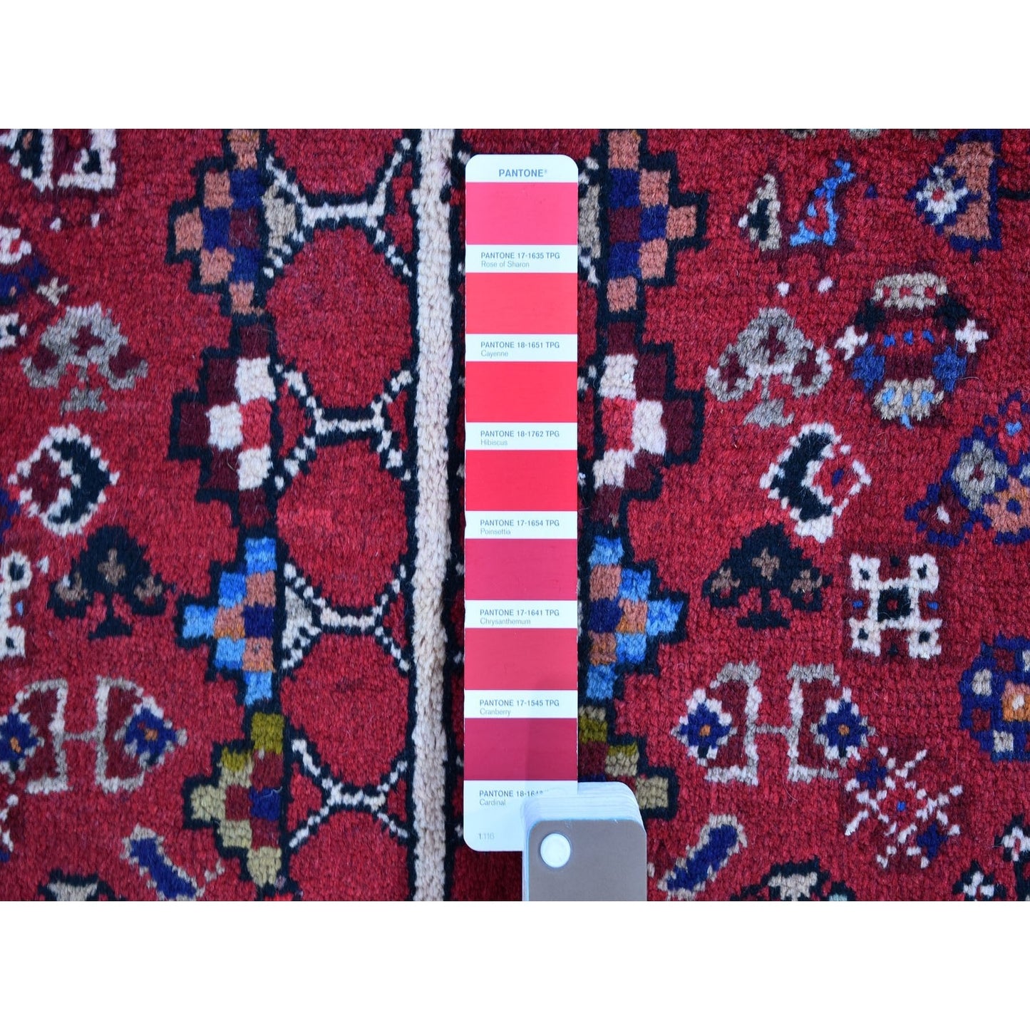 3'5"X5'4" New Farsian Sheeraz Geometric Design Pure Wool Hand Knotted Rug