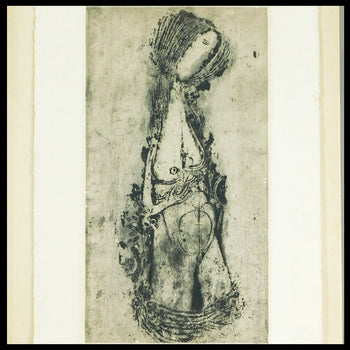 Johnny Friedlaender (Germany) Etching Female Nude Print Signed Sheet Only