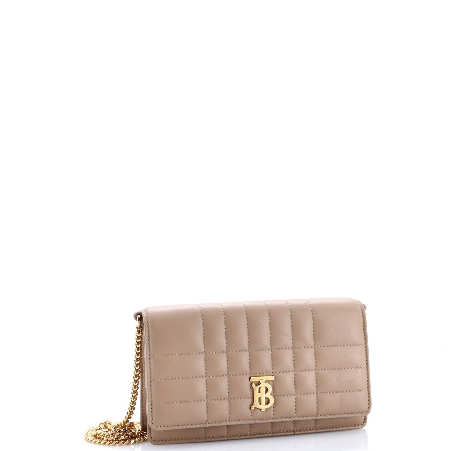 Burberry Lola Clutch On Chain Quilted Leather