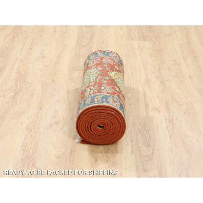 2'7"X15'10" Red Karjihooz Design Pure Wool Hand Knotted Xl Runner Rug