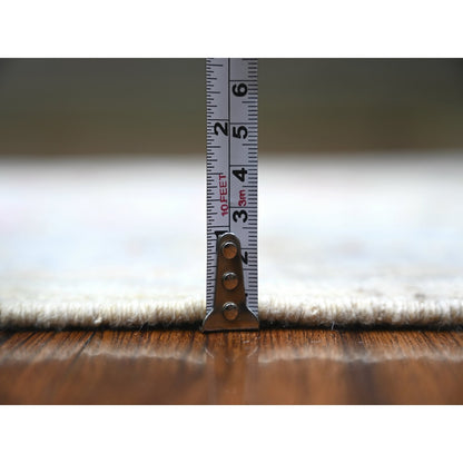 2'9"X15'10" Beige Wool Hand Knotted Afghan Angora Oushak Runner Rug