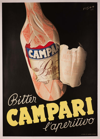 Campari By Carlo Fisanotti Done In 1948 Original Rare !