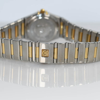 18K & Stainless Steel Omega Watch Diamond Dial &