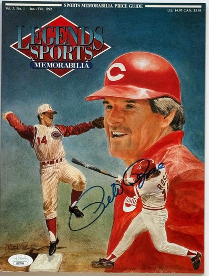 Pete Rose Autographed Legends Sports Memorabilia Program Jan. 1992 (Jsa)
