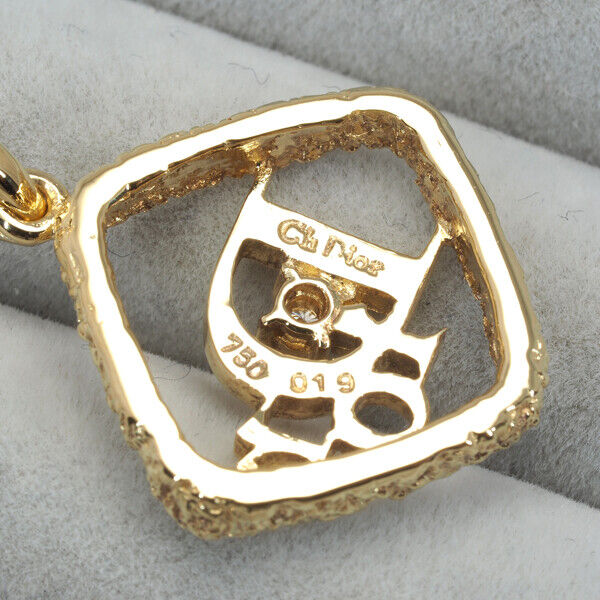 Christian Dior Pendant Diamond Logo 18K 750 Yellow Gold