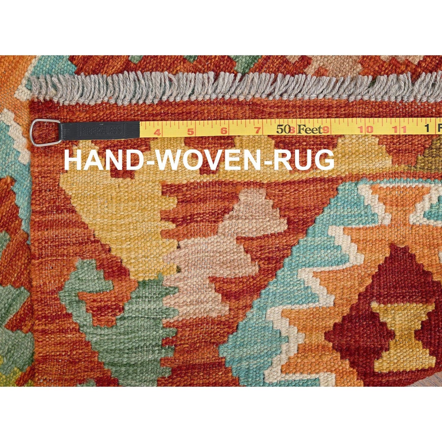 1'9"X5' Colorful Afghan Kilim 100% Wool Rug Flat Weave Hand Woven Runner