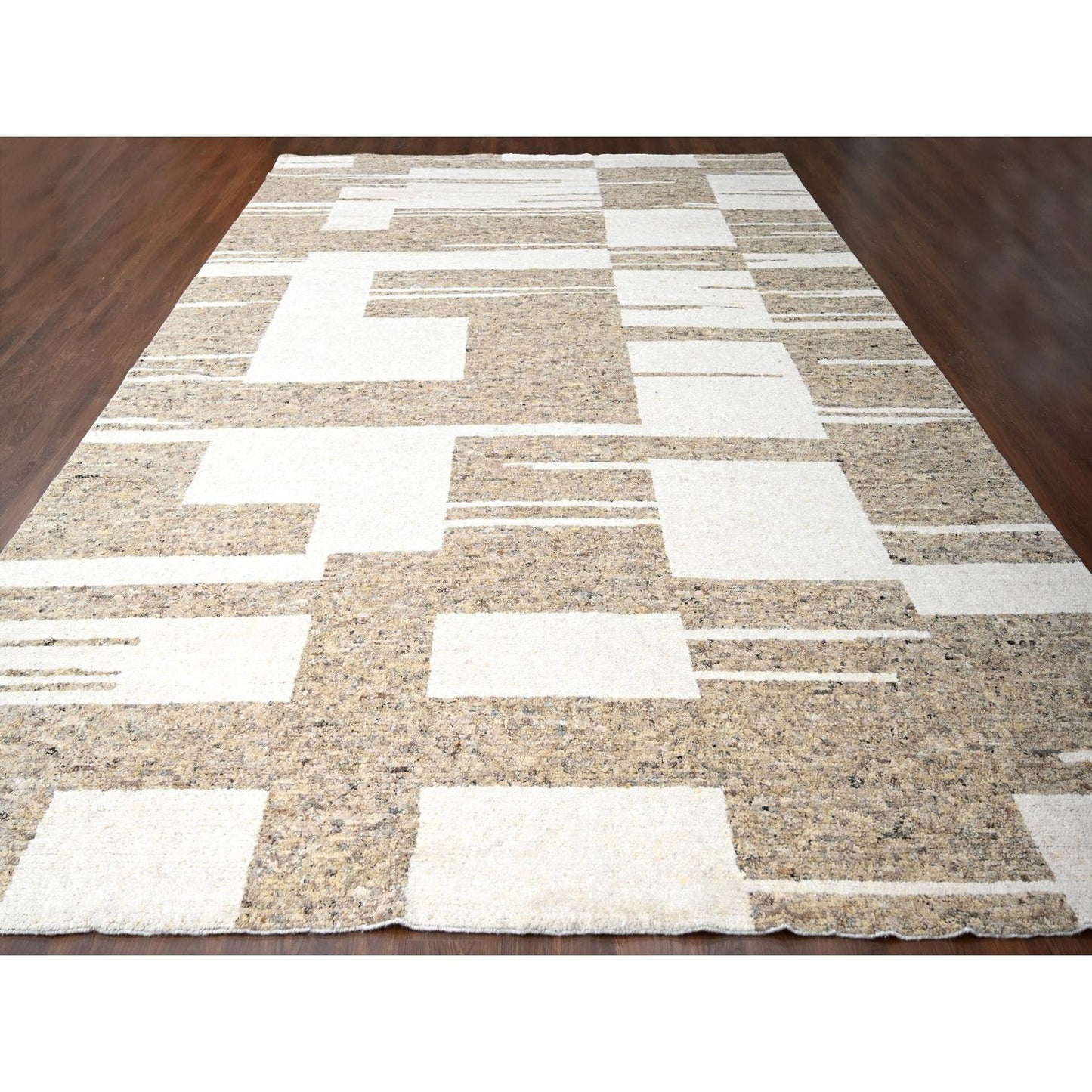 12'1"X17'10" Earth Tone Colors Wool Oversize Hand Knotted Oriental Rug