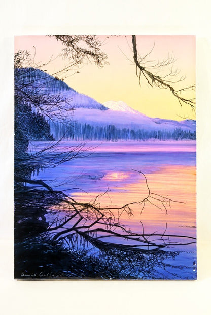 "Glacier Park Dusk" By David Maes Gallegos Signed Original Acrylic Painting