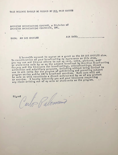 Carlos Palomino Autographed Contract (Jsa)