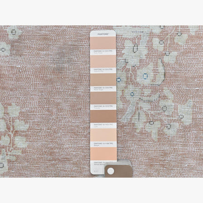 9'8"X12'7" Farsian Karman Clean Sun Faded Pink Wool Hand Knotted Rug