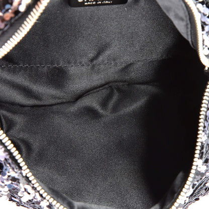 Chanel Cc Charm Zip Waist Bag Sequins And Quilted Lambskin
