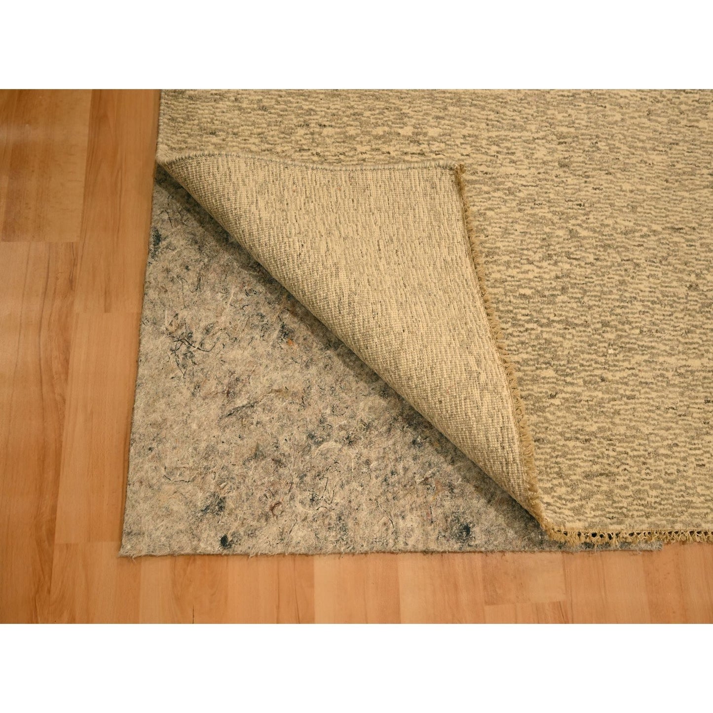 7'9"X9'7" Beige Tone On Tone Natural Wool Grass Design Hand Knotted Rug