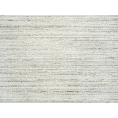 12'1"X12'1" Ivory Undyed Wool Modern Design Hand Loomed Square Rug