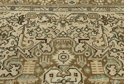 Vintage Oriental Rug Muted Floral Classic Carpet