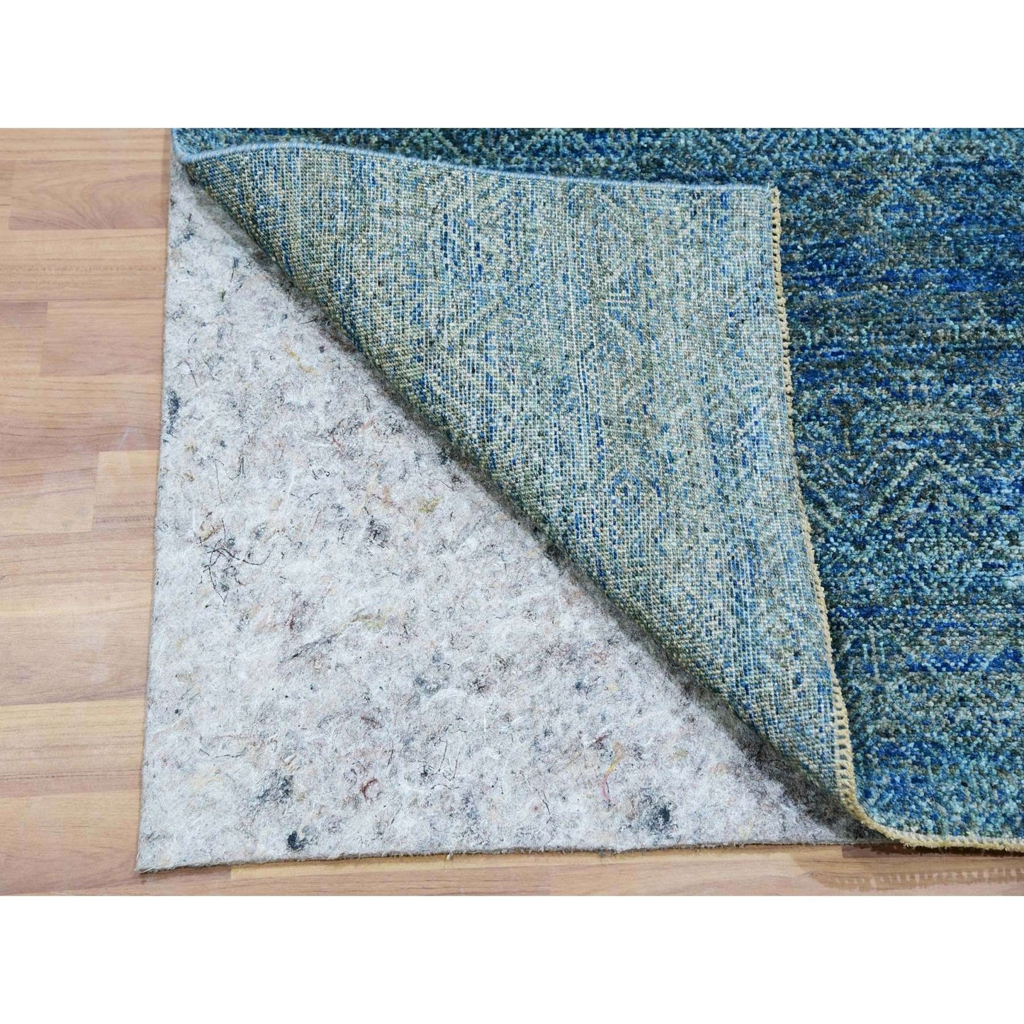 2'6"X12' Green Hand Knotted Kohinoor Herrita Runner Oriental Rug