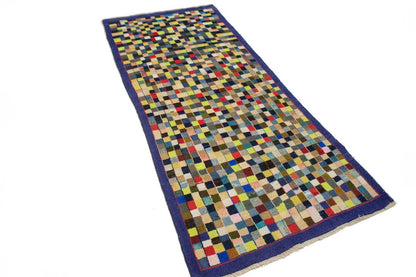 Semi-Antique Handmade Oriental Rug Multicolored