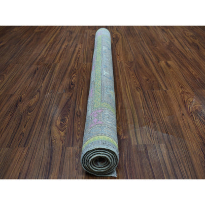 5'X6'6" Colorful Gray Fusion Kazak Pure Wool Hand Knotted Oriental Rug