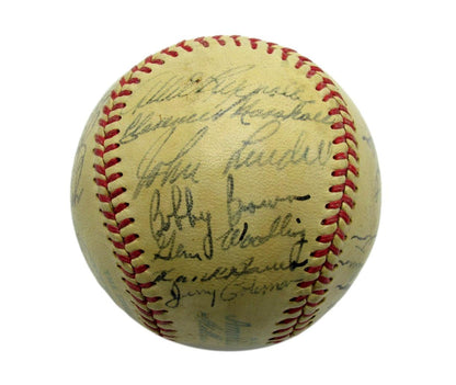 1949 Yankees Oal Team Signed Baseball (24) Ws Champ Hofer Berra/Mize/Rizzuto Jsa