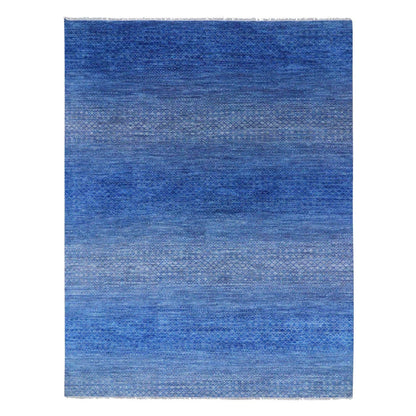 9'2"X12'2" Blue Modern Chiaroscuro Hand Knotted Wool Oriental Rug