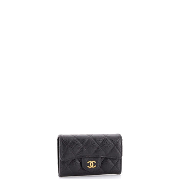 Chanel Classic Flap Card Case Quilted Caviar