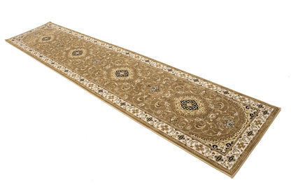 Classic Brown Floral Vintage Style 3x12 Machine Made Oriental Rug Runner