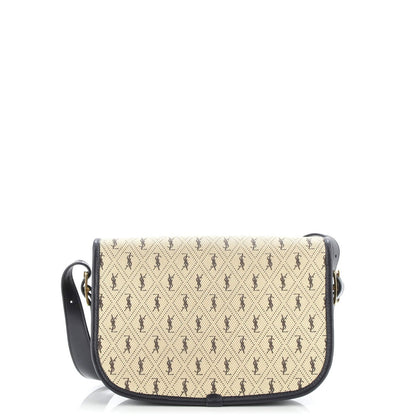 Saint Laurent Flap Satchel Monogram All Over Canvas And Leather Medium