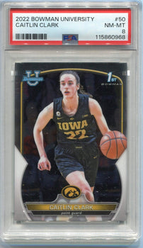 Caitlin Clark 2022 Bowman University Chrome Rc #50 Psa Graded 8
