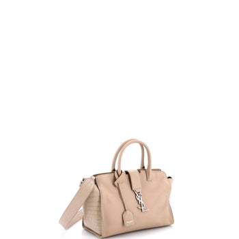 Saint Laurent Monogram Cabas Downtown Leather With Crocodile Embossed Leather