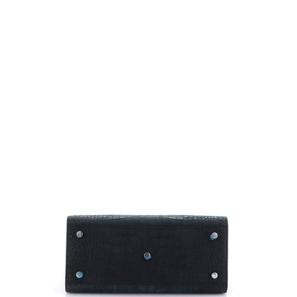Saint Laurent Sac De Jour Nm Bag Crocodile Embossed Leather Small