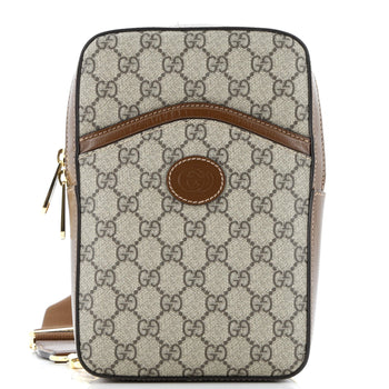 Gucci Interlocking G Patch Sling Bag Gg Coated Canvas Small