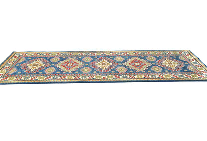 Kazak Oriental Runner Rug Tribal Geometric