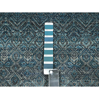 2'7"X7'7" Blue Kohinoor Herat Pattern Soft Wool Hand Knotted Runner Rug
