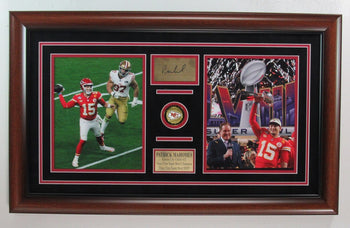 Patrick Mahomes Collage W/Laser Engraved