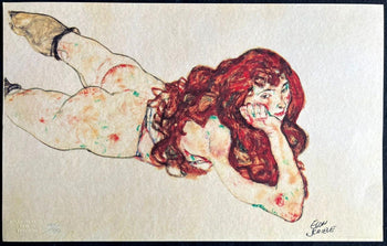 Egon Schiele Lithograph From An Painting Coa Signed In Pen Numbered