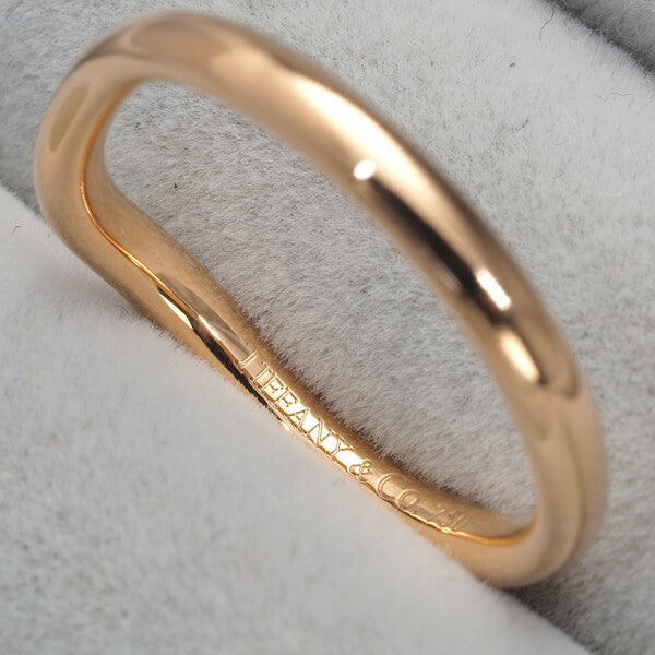 Tiffany&Co. Ring Diamond Curved Band 3P Us4.5 18K 750 Rose Gold