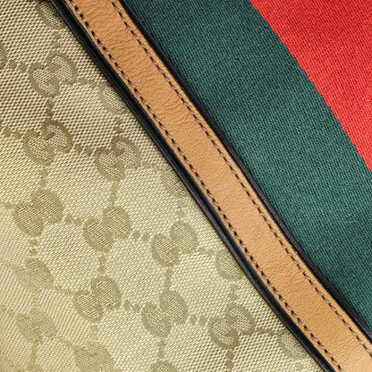 Gucci Rania Convertible Top Handle Bag Web Gg Canvas Small