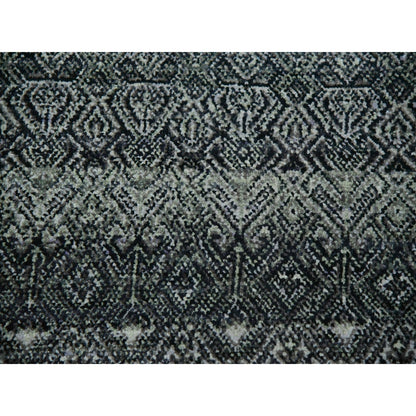 12'X12' Graphite Gray Hand Knotted Kohinoor Herrita All Wool Round Rug
