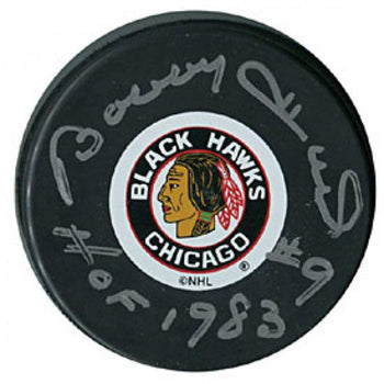 Bobby Hull Autographed/Signed 'Hof' Puck