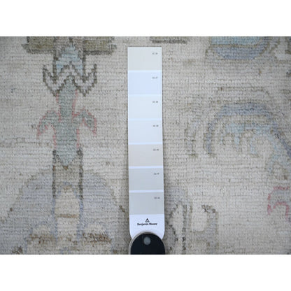 9'9"X13'10" Goose Gray Wool Weft Afghan Angora Oushak Oriental Rug