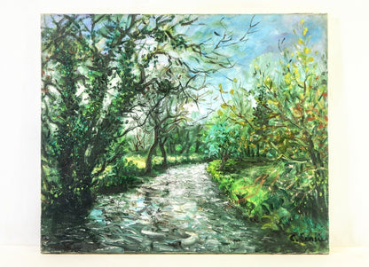 Constant Censier (French ) Original Oil Painting "L'Iton Prs De Cintray Eure"