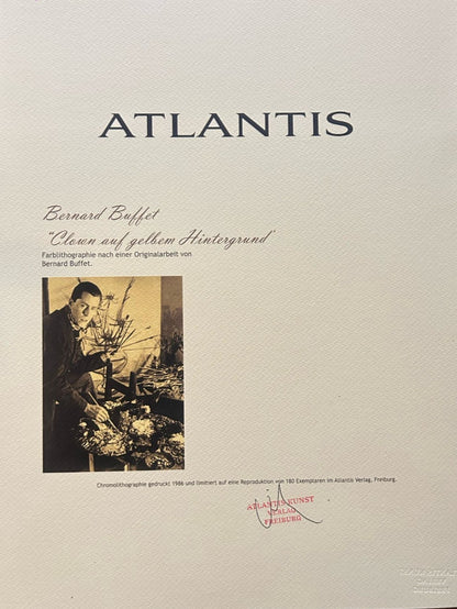 Bernard Buffet Lithograph Certified Coa