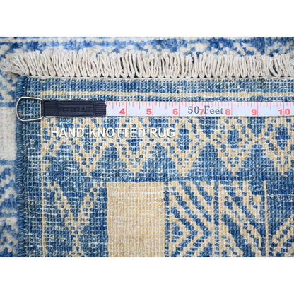 6'2"X8'8" Medium Sapphire Fine Peshawar Natural Wool Hand Knotted Rug