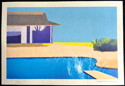 David Hockney Lithograph Handmade Coa Signed Op Numbered In Pencil