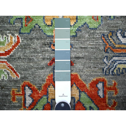 4'2"X10'3" Brewster Gray Angora Oushak 100% Wool Oriental Wide Runner Rug