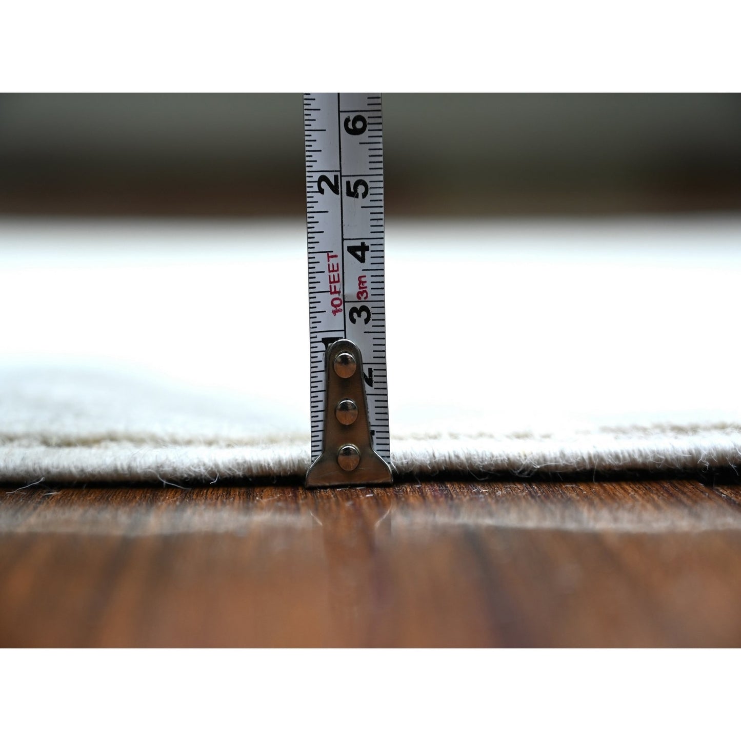 3'10"X5'10" Ivory Wool Hand Knotted Washed Out Peshawar Oriental Rug