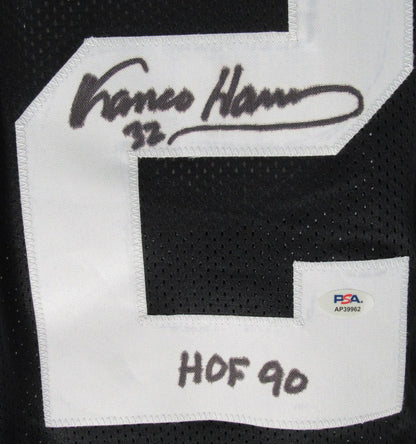 Franco Harris Hof Signed/Inscr Steelers Custom Football Jersey Psa/Dna 197430