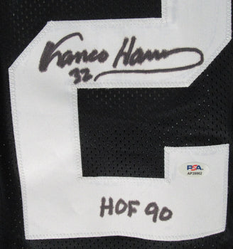 Franco Harris Hof Signed/Inscr Steelers Custom Football Jersey Psa/Dna 197430