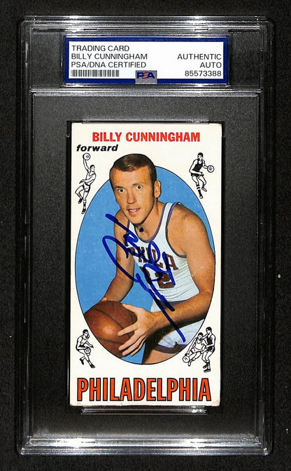 Billy Cunningham Hof Signed/Auto 1969-70 Topps Rc Card #40 Psa/Dna 198715