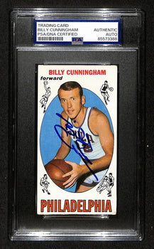 Billy Cunningham Hof Signed/Auto 1969-70 Topps Rc Card #40 Psa/Dna 198715